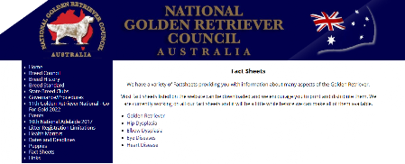 Picture of National Golden Retriever Council website