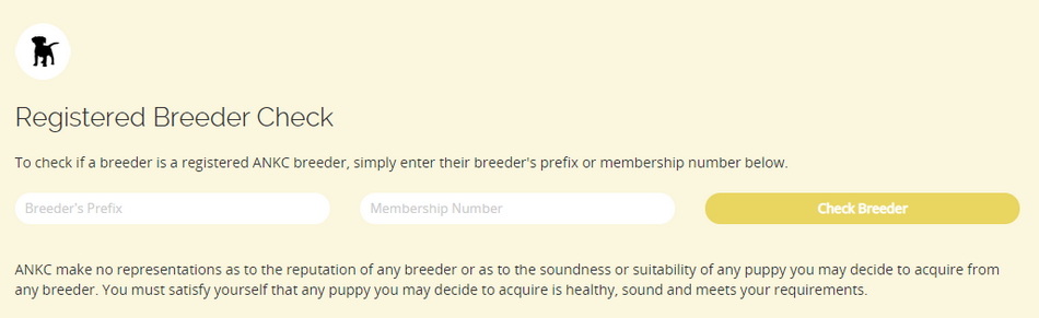 Image of Registered Breeder Check Screen